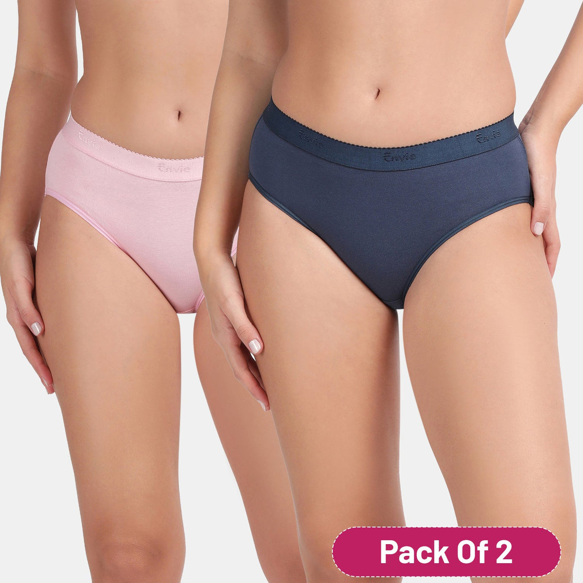 Envie Medium Rise 3/4th Coverage Hipster (Pack of 2)