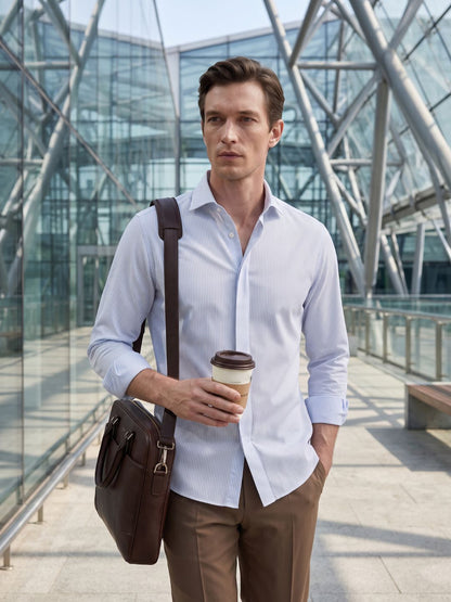 Regular Fit White Cotton Formal Shirt for Men (ANZOR)