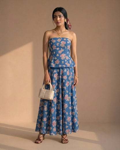 Blue Floral Cotton Co-ords