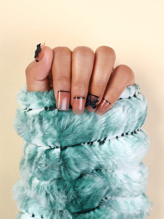 The Bow Press-On Nails - Onyx Black