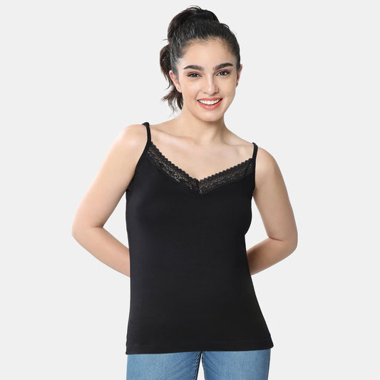 Envie Regular Fit V-Neck Short Length Lace Camisole