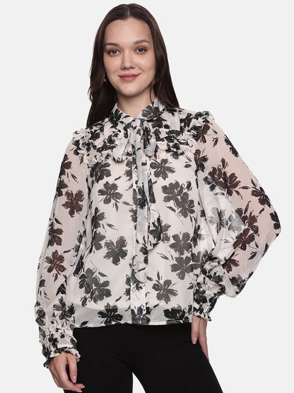 IS.U Floral Off White Skirt and Top Co-ord set