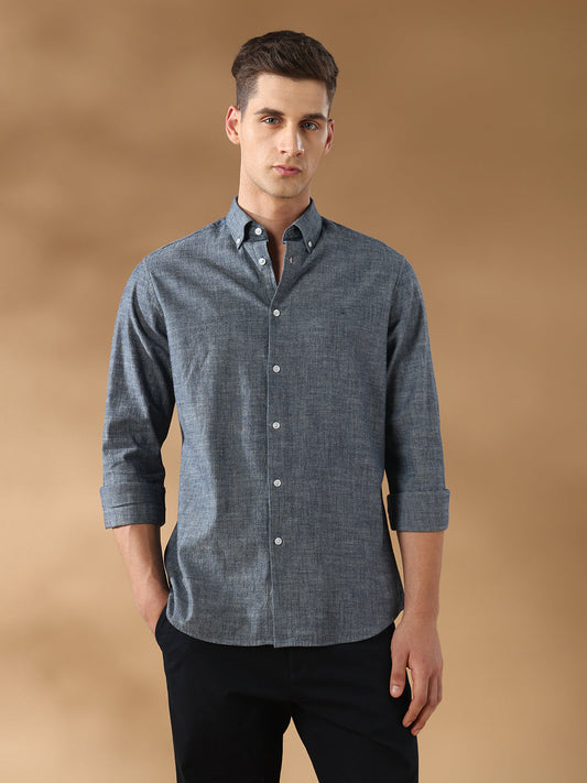 Grey Regular Fit Formal Cotton Shirt for men (CANTO)