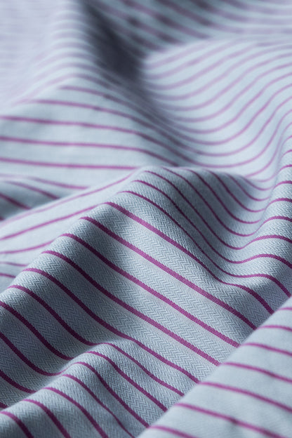 Pink Regular Fit Striped Formal Cotton Shirt for Men (LAYLA)