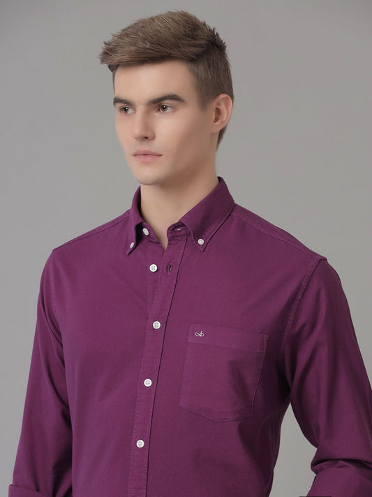 Aldeno Men Oxford Magenta Casual Shirt (GIPAL)