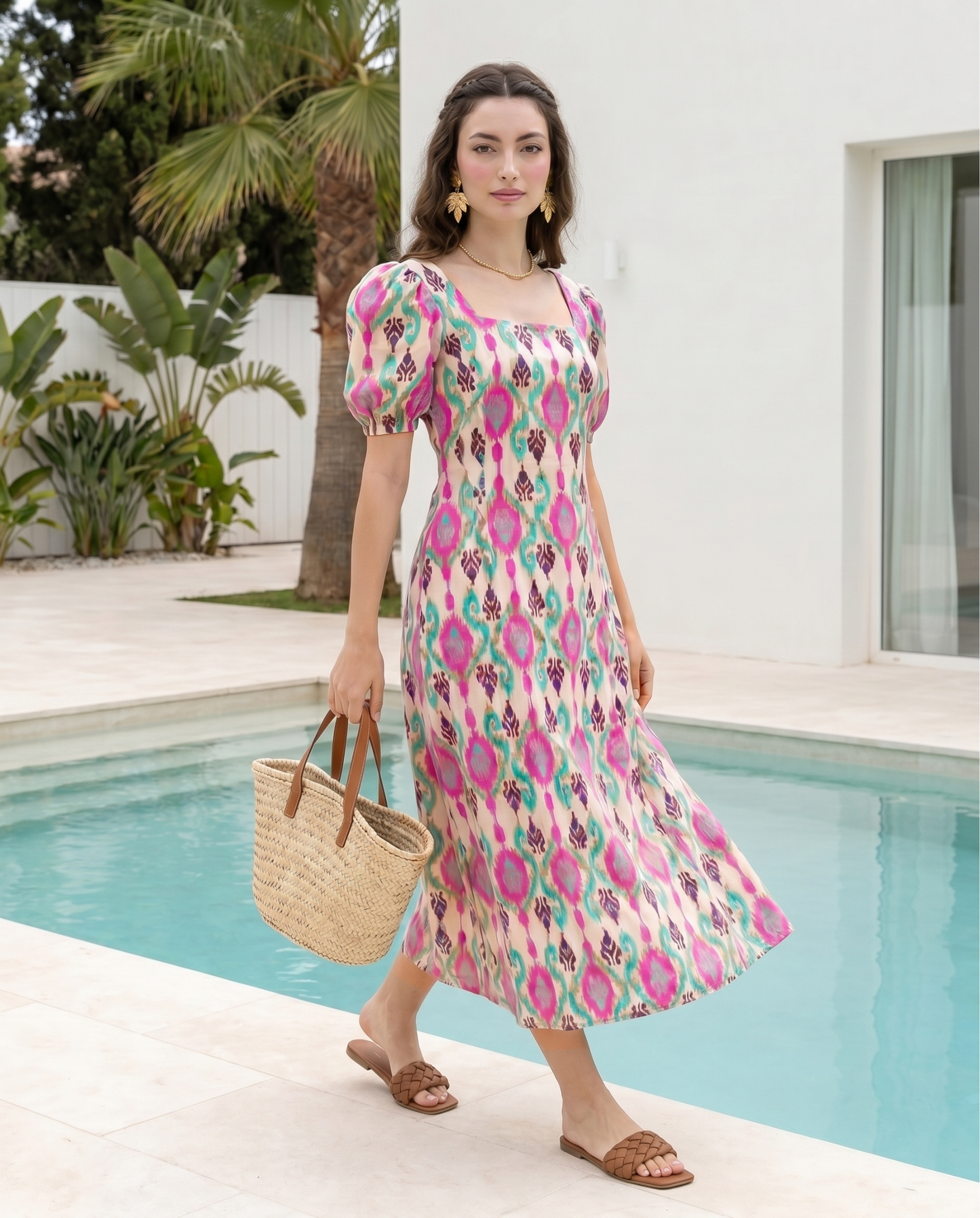 White Ikat Dress