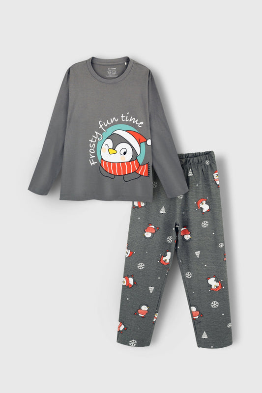 Cozy Penguin Pajama Set for Family Nap Chief