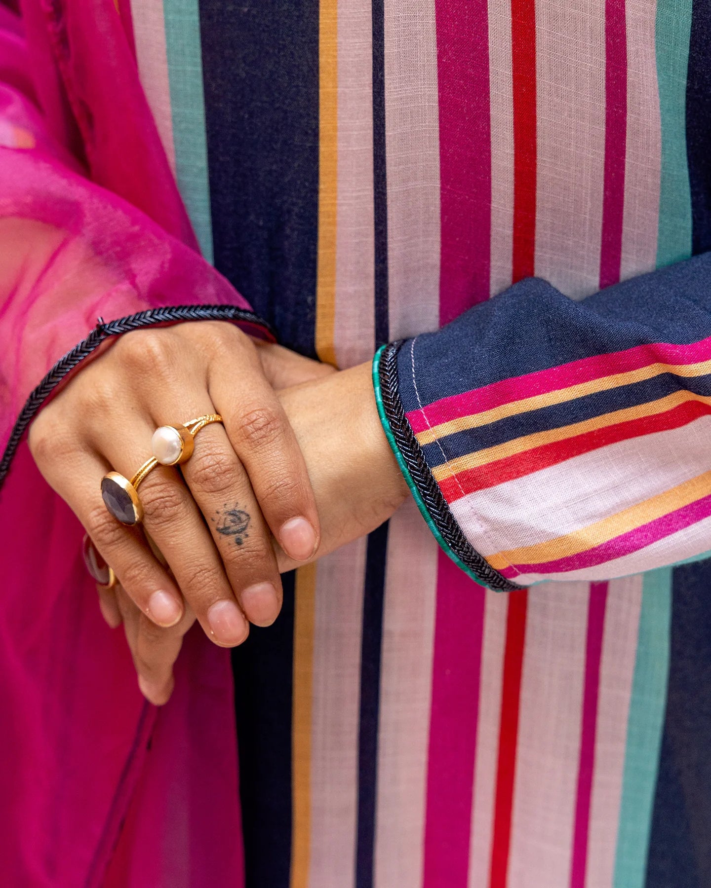 Multicolour Striped Suit Set
