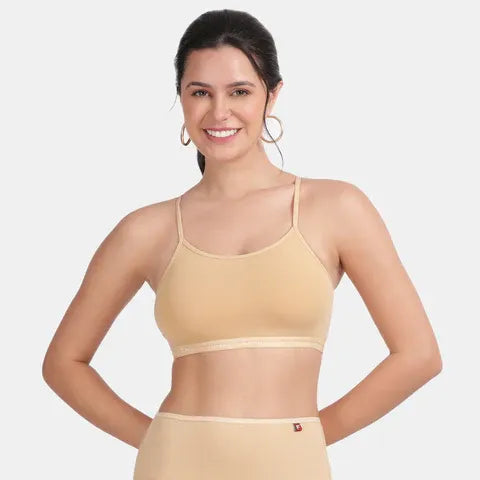 Soft comfortable girls bra nude Envie 3/4th coverage non wired non padded lightweight beginners bra for teens