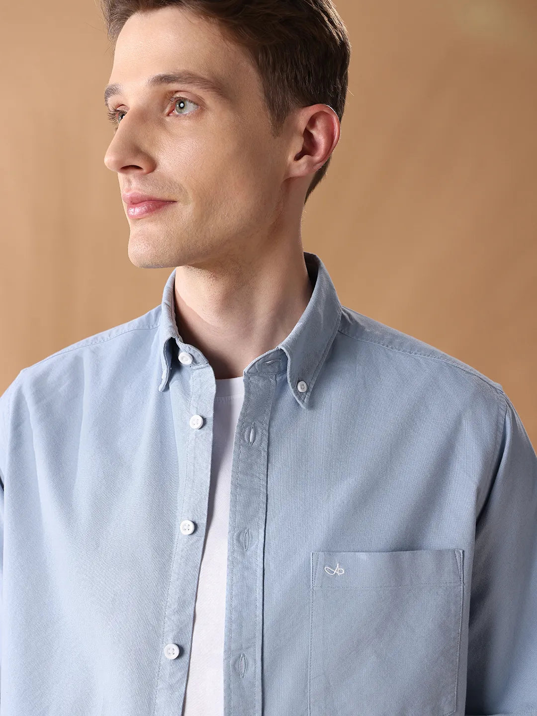 Blue Regular Fit Solid Casual Shirt for Men (SILVO)