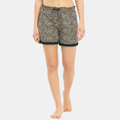 Envie Regular Fit Night Shorts Cheeta Pt - Assorted