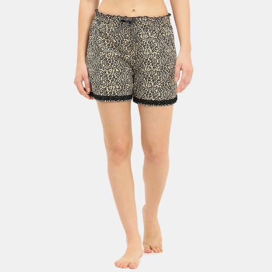 Envie Regular Fit Night Shorts Cheeta Pt - Assorted