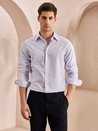 Blue Regular Fit Striped Formal Non-Iron Shirt for Men (NTARD)