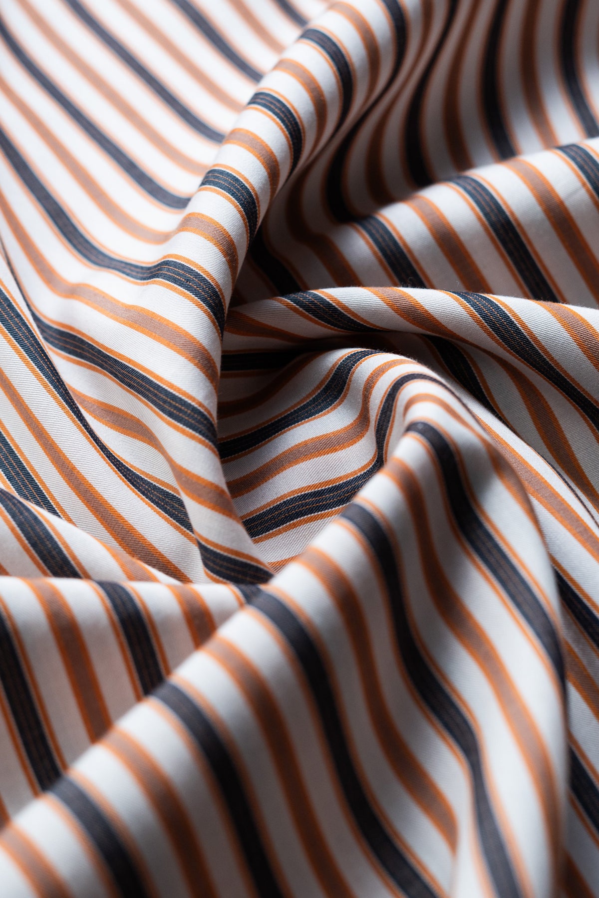 Brown Regular Fit Striped Casual Lyocell Shirt for Men (LOWAN)