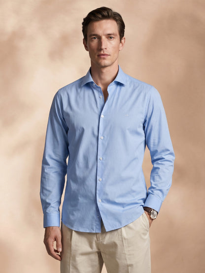 Regular Fit Cotton Blue Formal Shirt for Men (FINED)