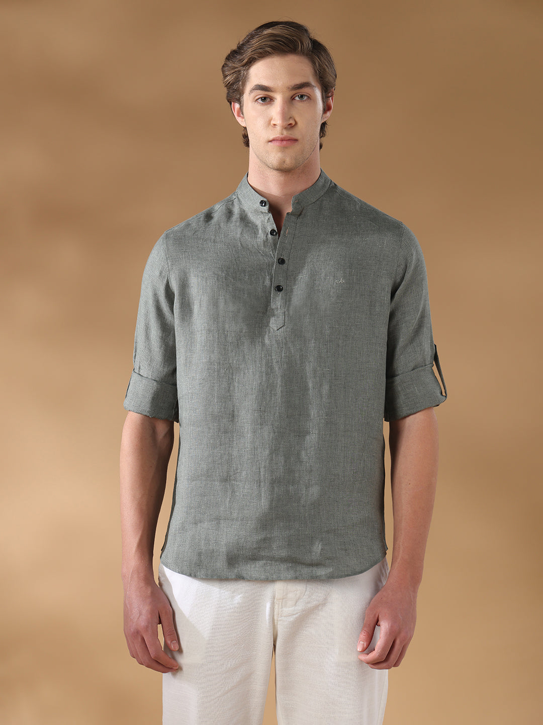 Olive Green Regular Fit Casual Cotton Shirt for men (DUSAN)