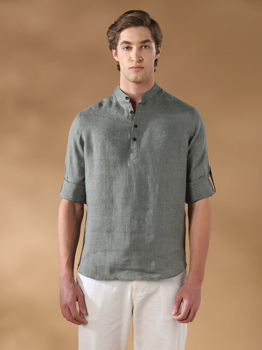 Olive Green Regular Fit Casual Cotton Shirt for men (DUSAN)