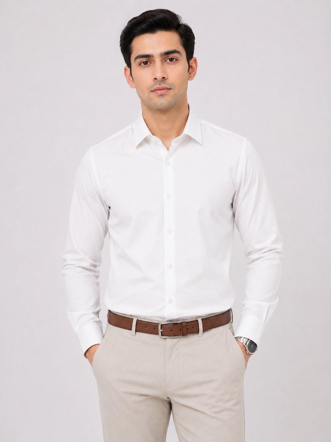Apex White Formal Shirt