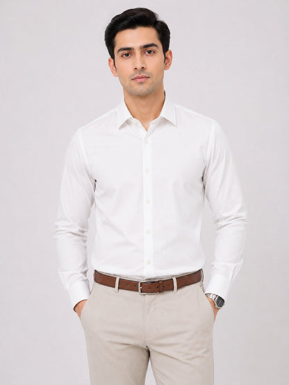 Apex White Formal Shirt