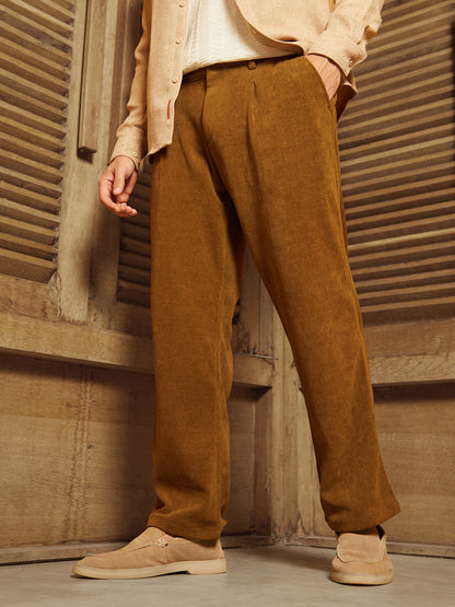 Corduroy Pleated Trousers