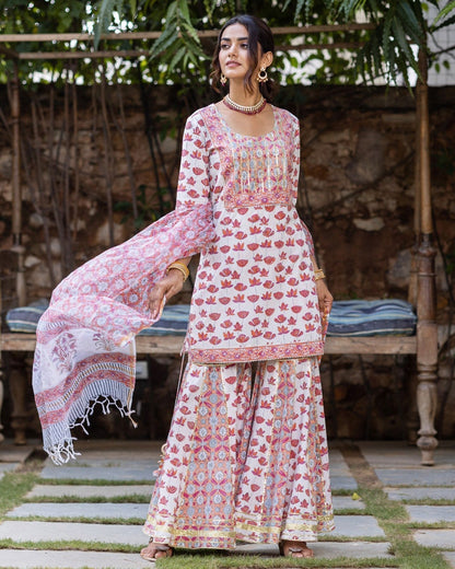 Bale White Sharara Set