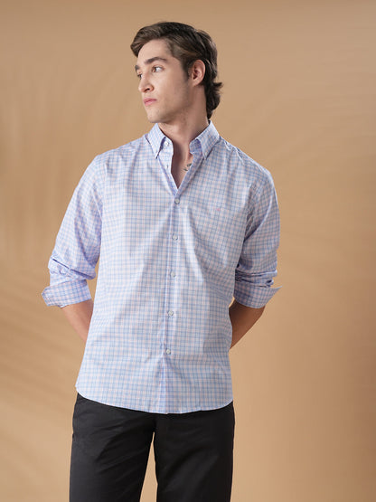 Blue Regular Fit Formal Cotton Shirt for men (COBOL)