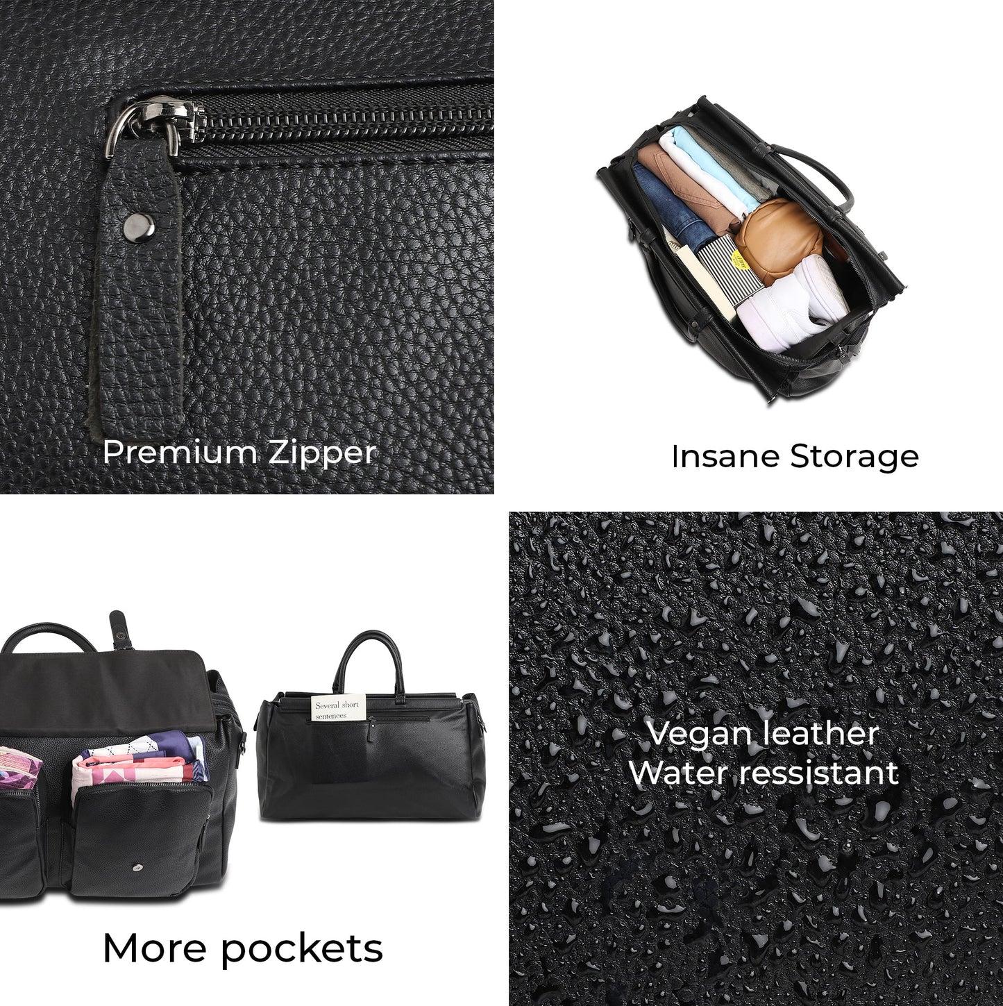 The Weekender Travel Bag - Obsidian Black