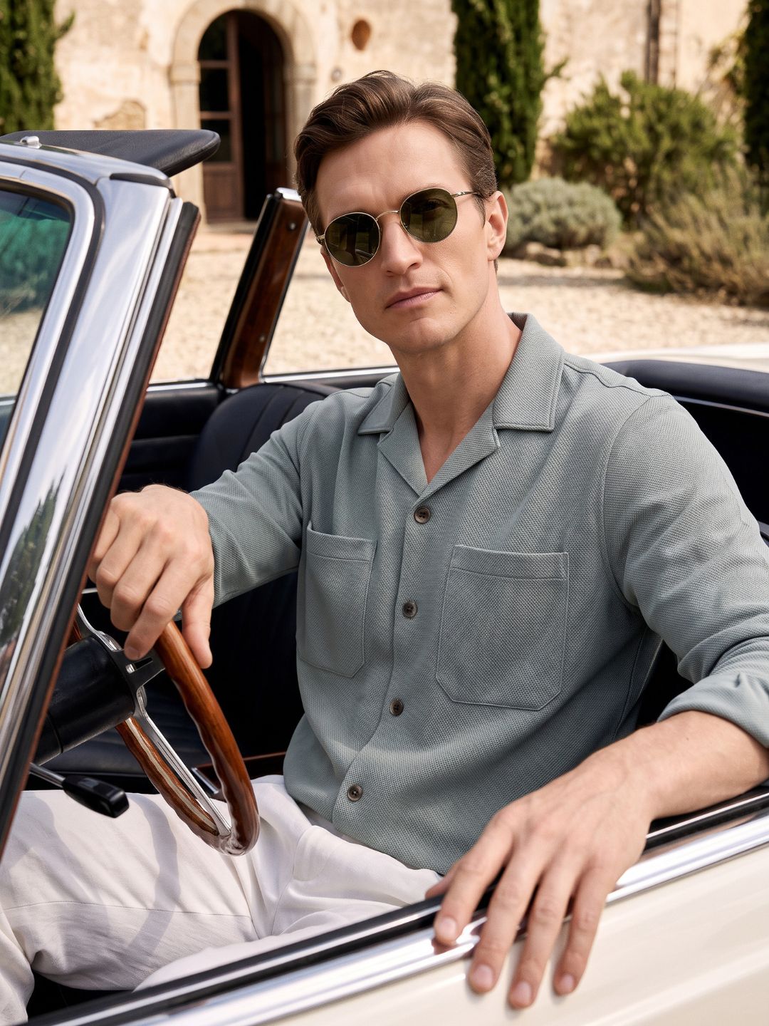 Regular Fit Olive Green Cotton Casual Shirt for Men (DORSA)