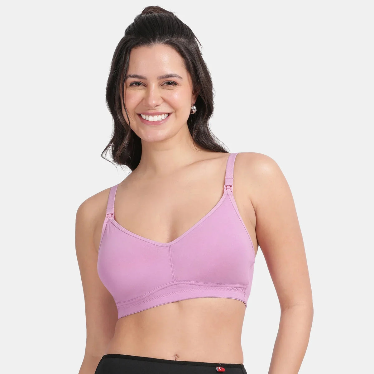Envie nursing bra purple NVB1116 non wired non padded soft fabric breathable maternity bra for new moms