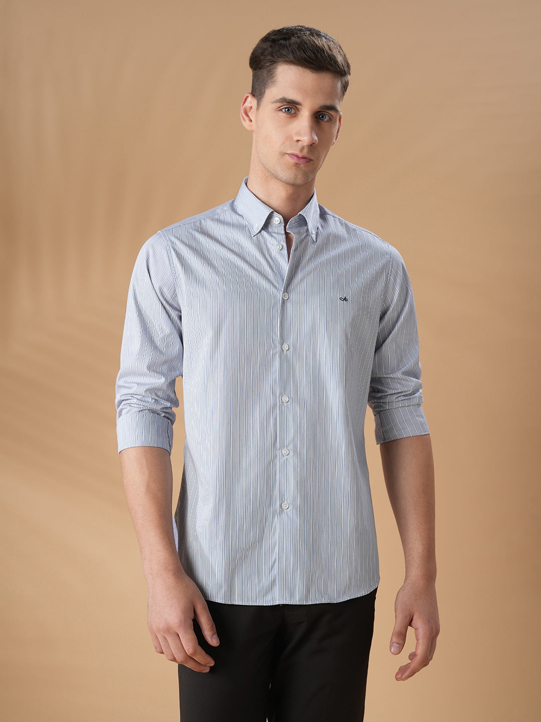 Grey Regular Fit Formal Cotton Shirt for men (CANTI)