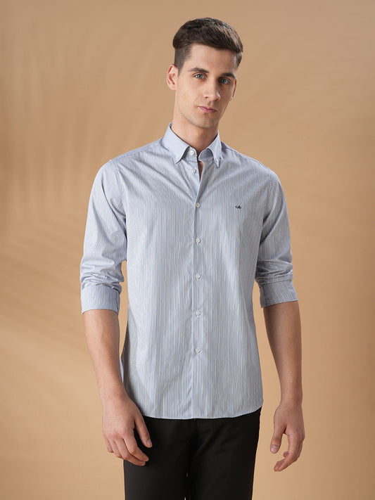 Grey Regular Fit Formal Cotton Shirt for men (CANTI)