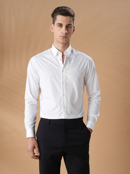 White Regular Fit Formal Cotton Shirt for men (COLTA)