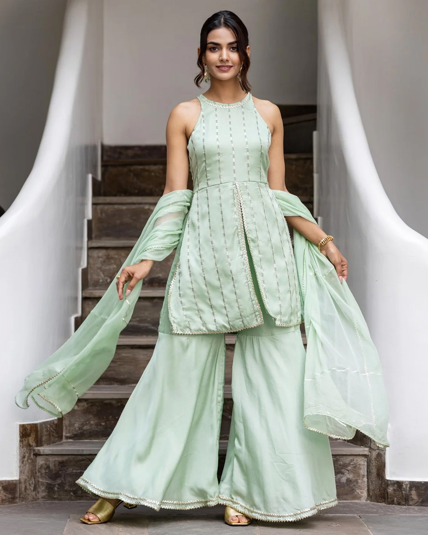 Noor Embroidered Sharara Set