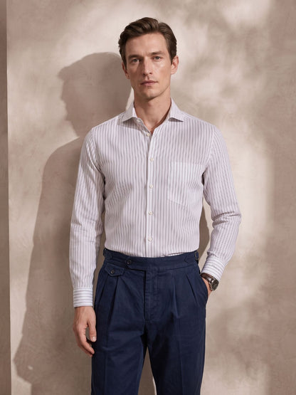 Slim Fit White Cotton Formal Shirt for Men (JAXON)