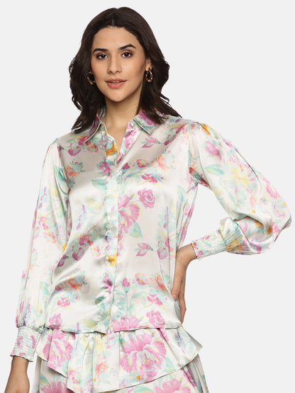 Buy White Satin Shirt For Women