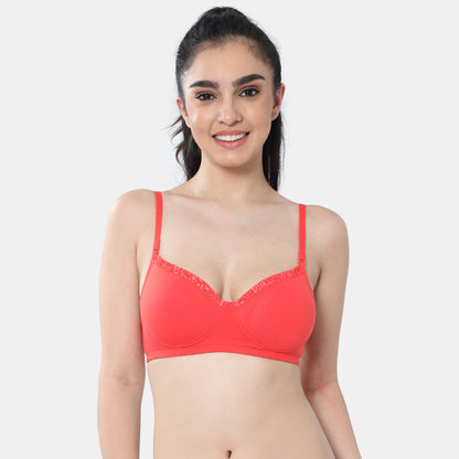 Envie Padded Non-Wired 3/4th Coverage T-Shirt Lace Bra