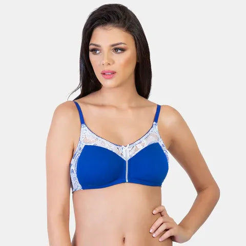 Comfortable sapphire lace minimiser bra Envie non wired non padded full coverage everyday bra