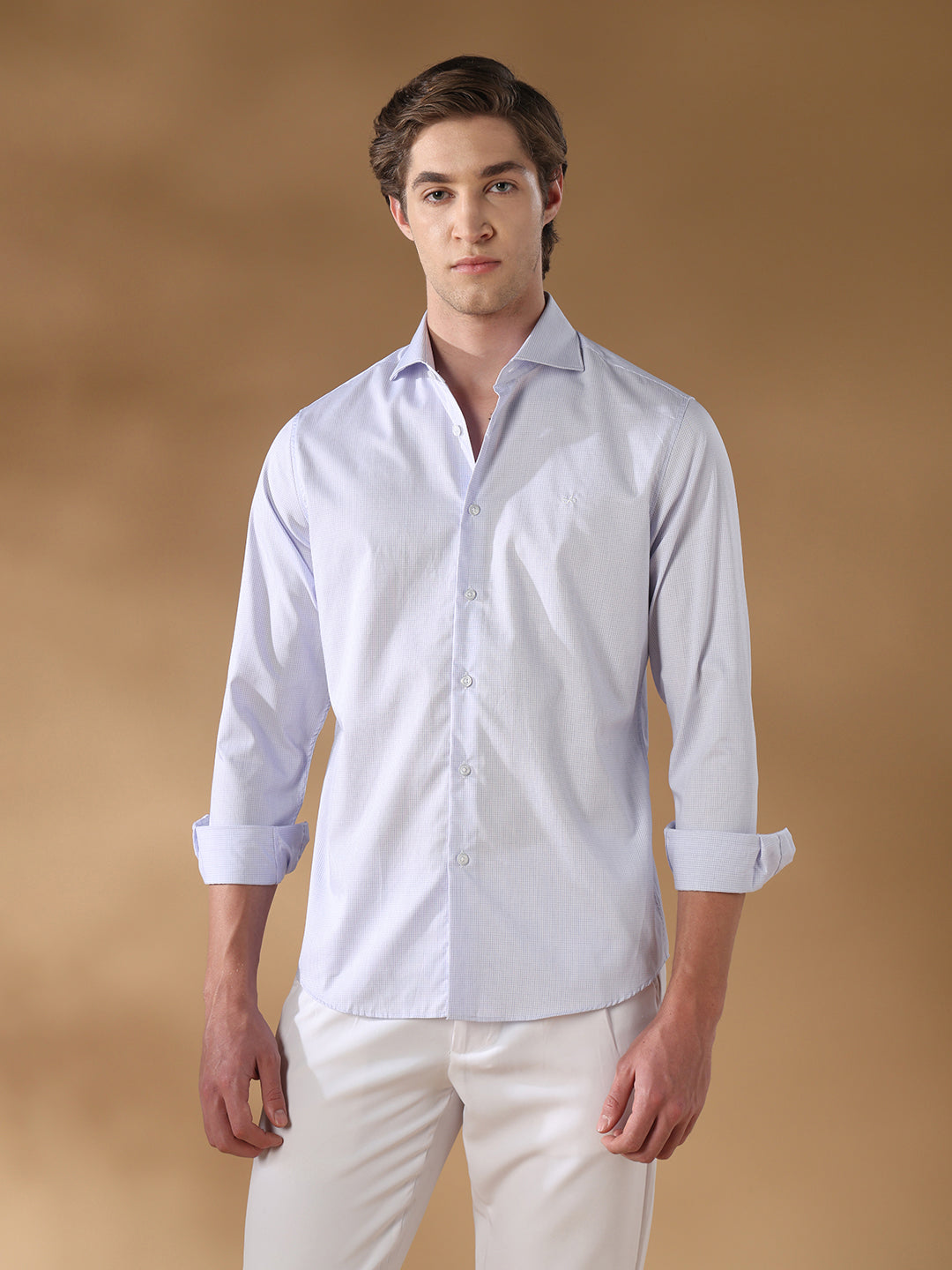 Lavender Slim Fit Formal Cotton Shirt for men (CODIC)