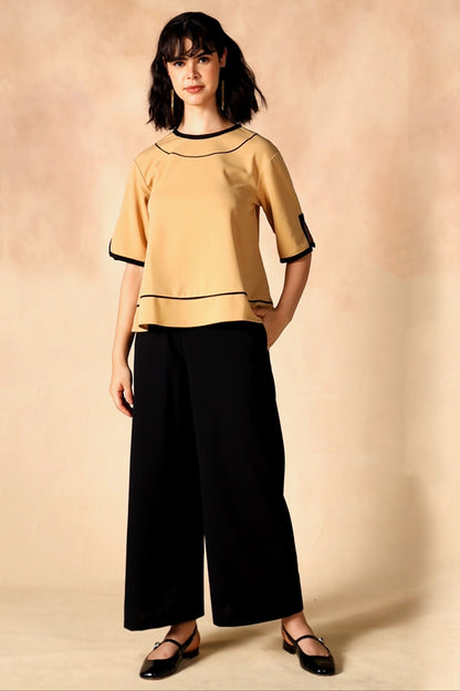 Round Neck Top & Palazzo Casual Co-Ord Set