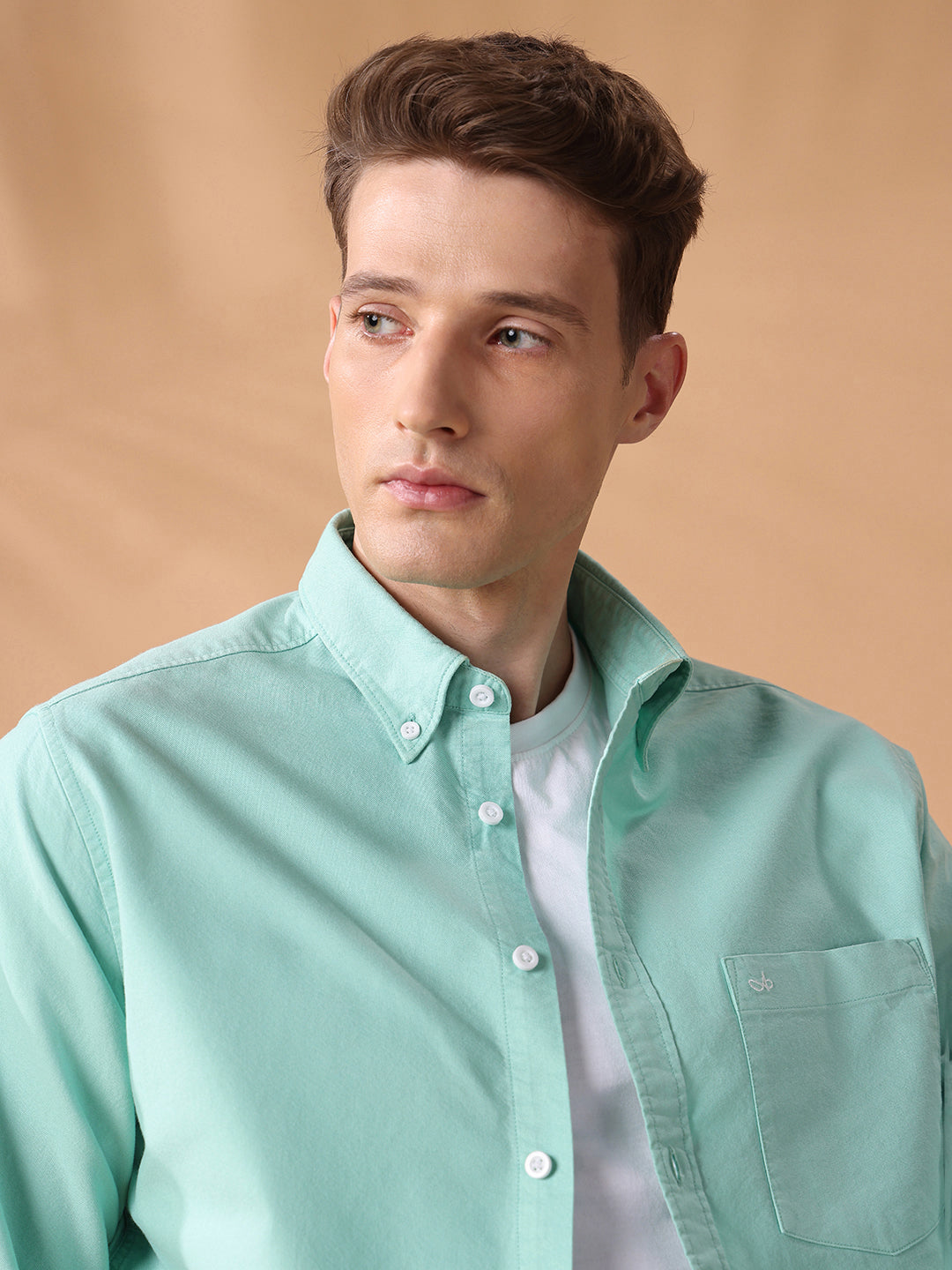 Green Regular Fit Solid Casual Shirt for Men (ADRON)
