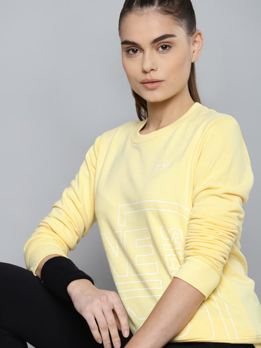 Alcis Women Printed Cream Sweatshirts