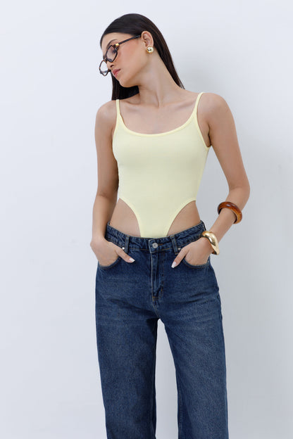 Ribbed High Cut Bodysuit