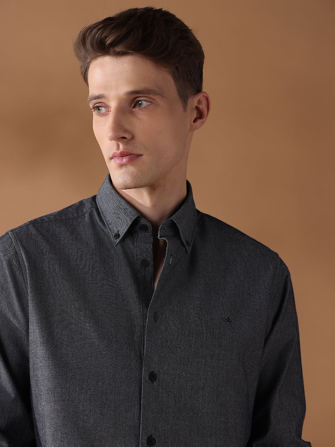 Black Regular Fit Solid Casual Shirt for Men (LELIA)