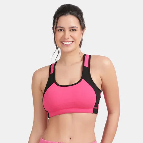 Envie cotton padded sports bra with removable pads and non-wired comfort
