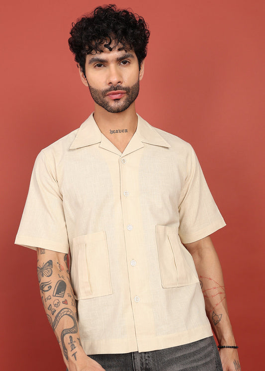 REGULAR FIT PLAIN SHIRT OTAGO - BEIGE