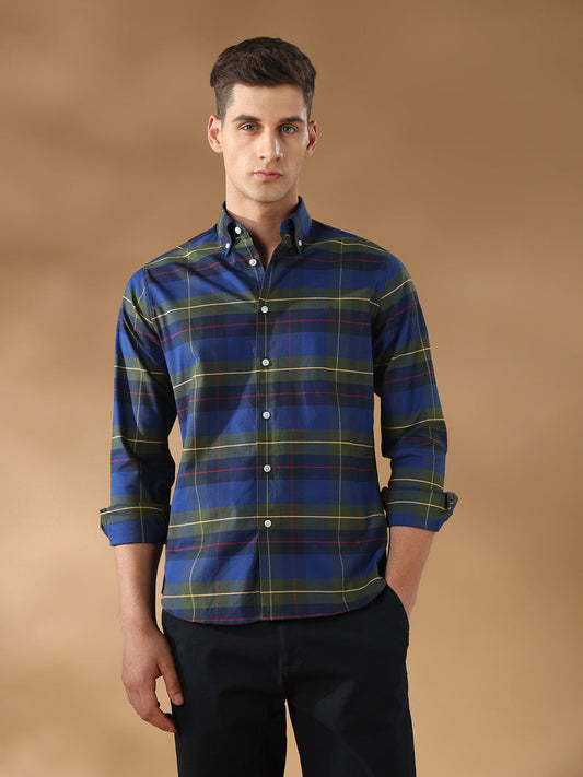 Blue Regular Fit Casual Cotton Shirt for men (CINTA)