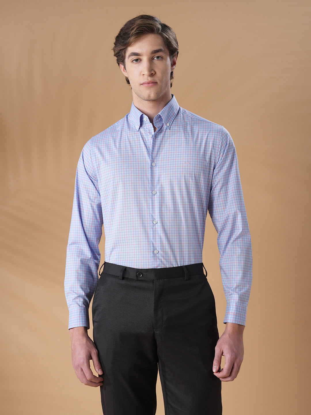 Lavender Regular Fit Formal Cotton Shirt for men (COSMA)