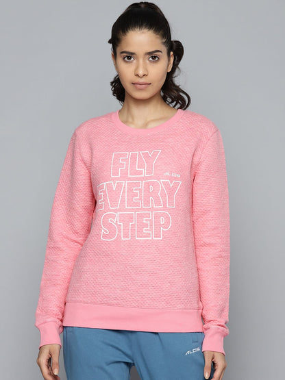 Alcis Women Pink Printed Sweatshirts