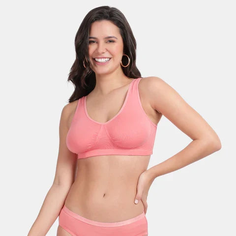 Soft cotton sleeping bra woodrose Envie full coverage non wired lightweight comfortable night bra for women