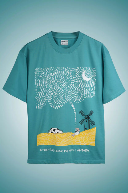 Clouded Mind By Van Gogh Oversized T-Shirt